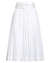 Patrizia Pepe Woman Midi Skirt White Size 8 Cotton In White
