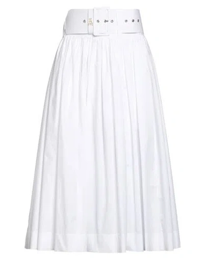 Patrizia Pepe Woman Midi Skirt White Size 8 Cotton