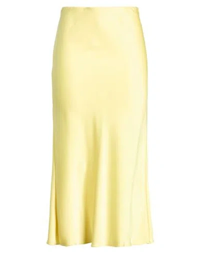 Patrizia Pepe Woman Midi Skirt Yellow Size 4 Polyester