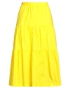 Patrizia Pepe Woman Midi Skirt Yellow Size 6 Cotton In White