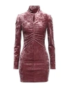 PATRIZIA PEPE PATRIZIA PEPE WOMAN MINI DRESS ANTIQUE ROSE SIZE 0 POLYESTER, ELASTANE