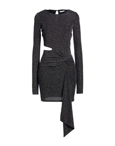 Patrizia Pepe Woman Mini Dress Black Size 0 Polyamide, Metallic Fiber, Elastane In Gold