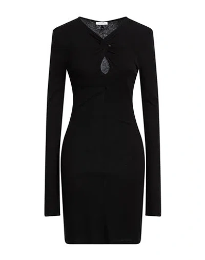 Patrizia Pepe Woman Mini Dress Black Size 2 Viscose, Wool