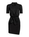Patrizia Pepe Woman Mini Dress Black Size 3 Viscose, Elastane, Cotton, Polyamide In Multi