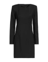 Patrizia Pepe Woman Mini Dress Black Size 6 Polyester, Virgin Wool, Elastane In Black