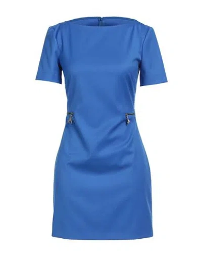 Patrizia Pepe Woman Mini Dress Bright Blue Size 2 Polyester, Viscose, Elastane