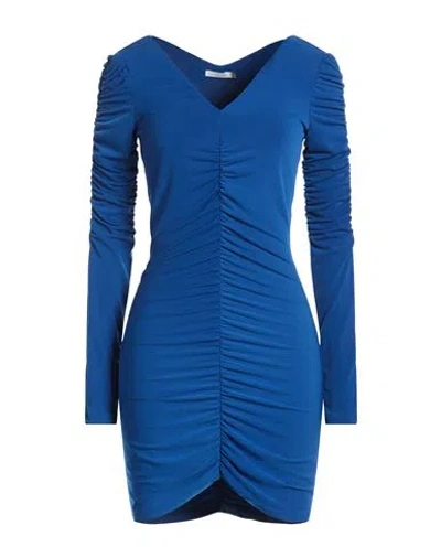 Patrizia Pepe Woman Mini Dress Bright Blue Size 3 Polyester, Elastane