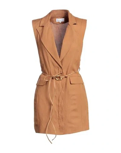 Patrizia Pepe Woman Mini Dress Brown Size 4 Linen, Viscose