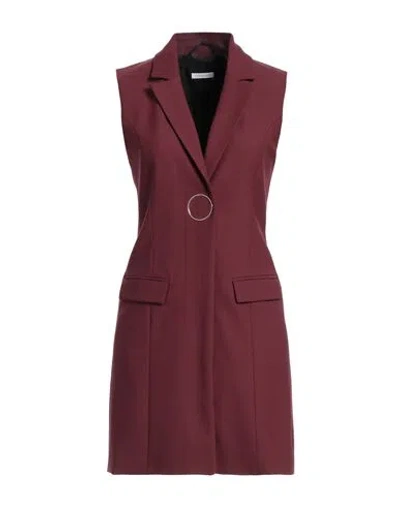 Patrizia Pepe Woman Mini Dress Burgundy Size 10 Polyester, Virgin Wool, Elastane In Red