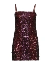 Patrizia Pepe Woman Mini Dress Burgundy Size 6 Polyester In Red