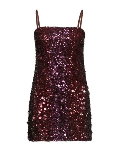 Patrizia Pepe Woman Mini Dress Burgundy Size 6 Polyester In Red