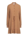 Patrizia Pepe Woman Mini Dress Camel Size 10 Viscose In Beige