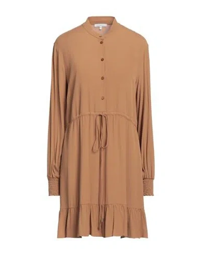 Patrizia Pepe Woman Mini Dress Camel Size 10 Viscose In Beige