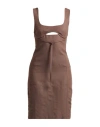 Patrizia Pepe Woman Mini Dress Chocolate Brown Size 8 Viscose, Linen