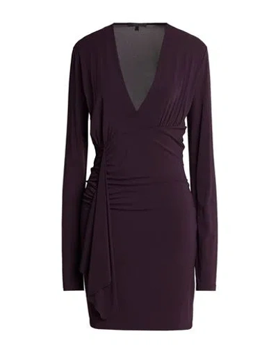 Patrizia Pepe Woman Mini Dress Dark Purple Size 3 Acetate, Polyamide, Elastane