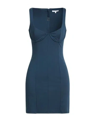 Patrizia Pepe Woman Mini Dress Deep Teal Size 6 Viscose, Polyamide, Elastane In Blue