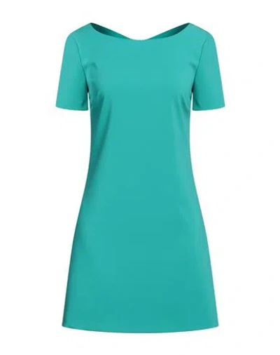 Patrizia Pepe Woman Mini Dress Emerald Green Size 4 Polyester, Elastane In Blue