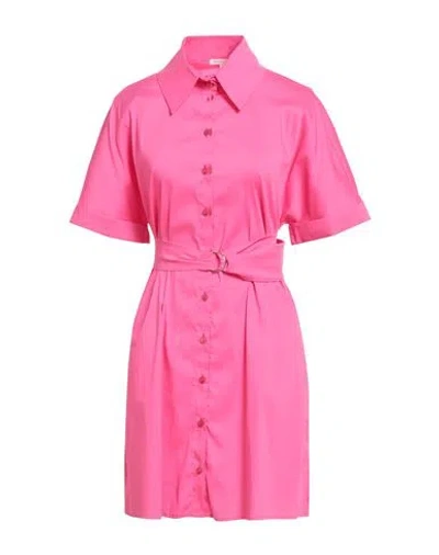 Patrizia Pepe Woman Mini Dress Fuchsia Size 6 Cotton, Polyamide, Elastane In Pink