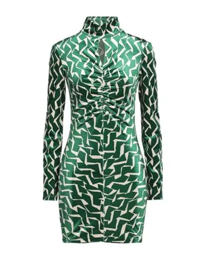 Patrizia Pepe Woman Mini Dress Green Size 2 Polyester, Elastane
