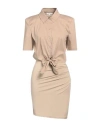 Patrizia Pepe Woman Mini Dress Beige Size 2 Viscose, Elastane, Cotton, Polyamide