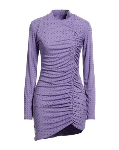Patrizia Pepe Woman Mini Dress Lilac Size 0 Polyester, Glass In Purple