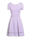 Patrizia Pepe Woman Mini Dress Lilac Size 8 Cotton, Elastane In Purple