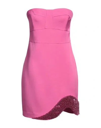 Patrizia Pepe Woman Mini Dress Magenta Size 6 Polyester, Glass In Pink