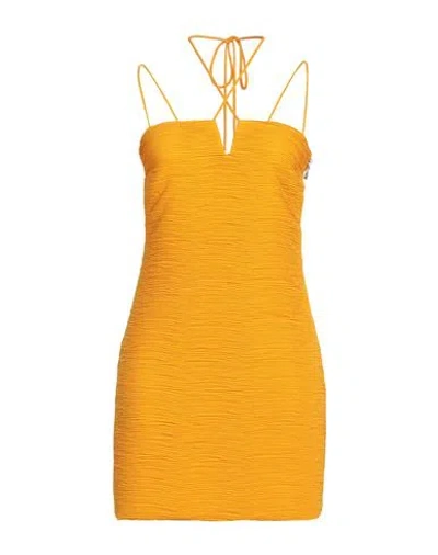 Patrizia Pepe Woman Mini Dress Mandarin Size 10 Polyester In Orange