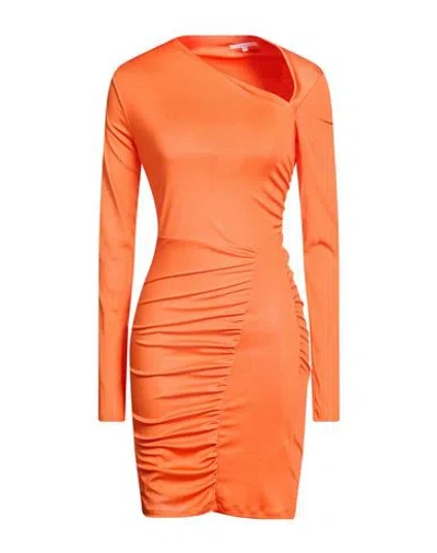 Patrizia Pepe Woman Mini Dress Orange Size 0 Polyester, Elastane