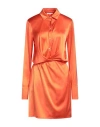 Patrizia Pepe Woman Mini Dress Orange Size 4 Viscose, Polyamide, Elastane In Orange
