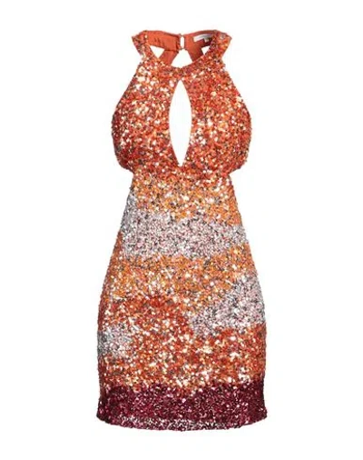 Patrizia Pepe Woman Mini Dress Orange Size 4 Polyester
