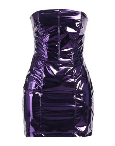 Patrizia Pepe Woman Mini Dress Purple Size 0 Polyurethane, Polyester, Elastane