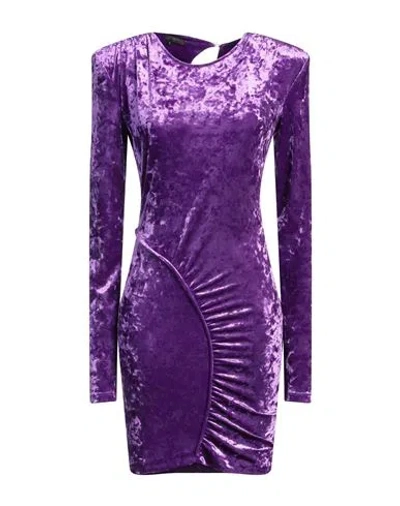 Patrizia Pepe Woman Mini Dress Purple Size 2 Polyester, Elastane