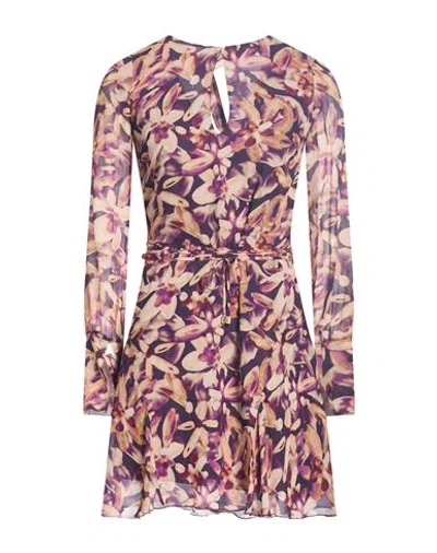 Patrizia Pepe Woman Mini Dress Purple Size 10 Viscose In Brown
