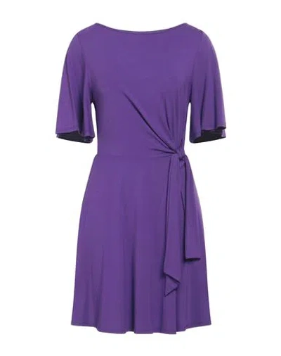 Patrizia Pepe Woman Mini Dress Purple Size 2 Viscose, Elastane