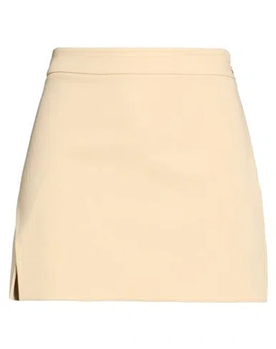 Patrizia Pepe Woman Mini Skirt Beige Size 6 Polyester, Elastane In Yellow