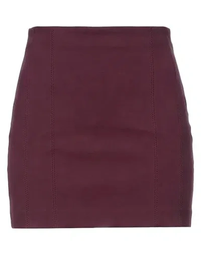 Patrizia Pepe Woman Mini Skirt Burgundy Size 6 Viscose, Polyamide, Elastane