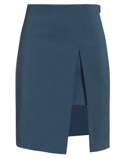 Patrizia Pepe Woman Mini Skirt Deep Jade Size 6 Polyester, Elastane In Blue