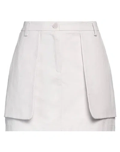 Patrizia Pepe Woman Mini Skirt Light Grey Size 10 Cotton, Hemp