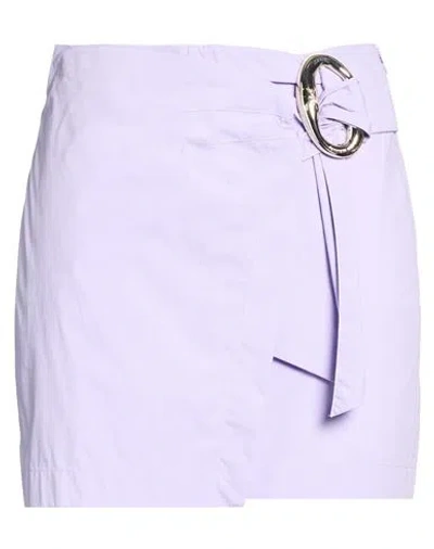 Patrizia Pepe Woman Mini Skirt Lilac Size 4 Cotton, Polyamide, Elastane In Purple