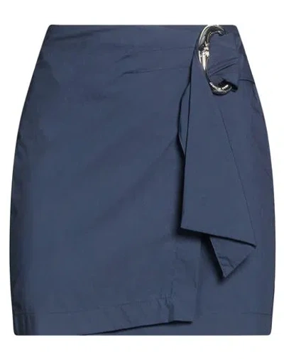Patrizia Pepe Woman Mini Skirt Midnight Blue Size 4 Cotton, Polyamide, Elastane