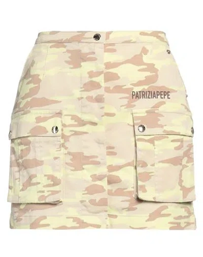 Patrizia Pepe Woman Mini Skirt Yellow Size 8 Cotton, Elastane