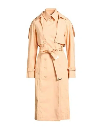 Patrizia Pepe Woman Overcoat & Trench Coat Apricot Size 4 Cotton, Polyamide, Elastane In Orange