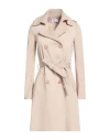 Patrizia Pepe Woman Overcoat & Trench Coat Beige Size 10 Cotton, Elastane