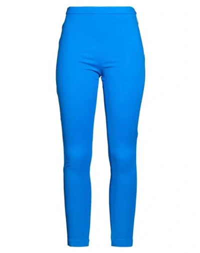 Patrizia Pepe Woman Pants Azure Size 6 Cotton, Polyamide, Elastane In Blue