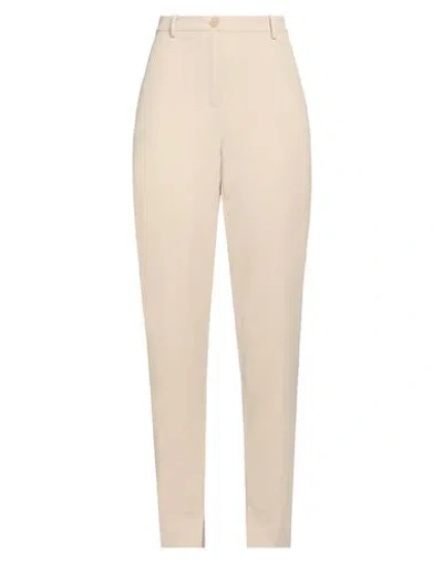 PATRIZIA PEPE PATRIZIA PEPE WOMAN PANTS BEIGE SIZE 4 POLYESTER, ELASTANE