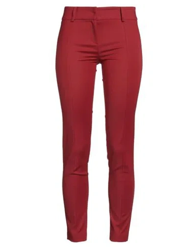 Patrizia Pepe Woman Pants Brick Size 8 Cotton, Polyamide, Elastane In Red
