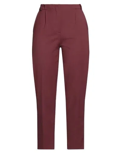 Patrizia Pepe Woman Pants Burgundy Size 6 Polyester, Virgin Wool, Elastane
