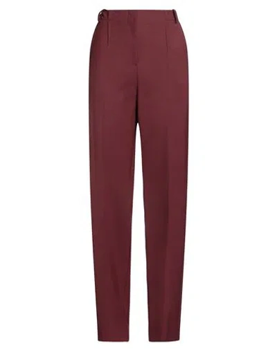 Patrizia Pepe Woman Pants Burgundy Size 8 Polyester, Virgin Wool, Elastane In Red