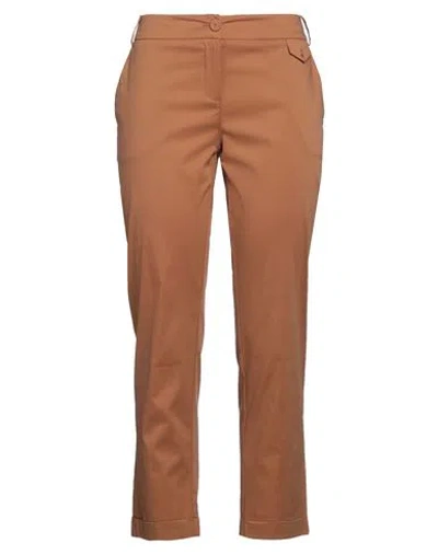 Patrizia Pepe Woman Pants Camel Size 8 Cotton, Polyamide, Elastane In Beige